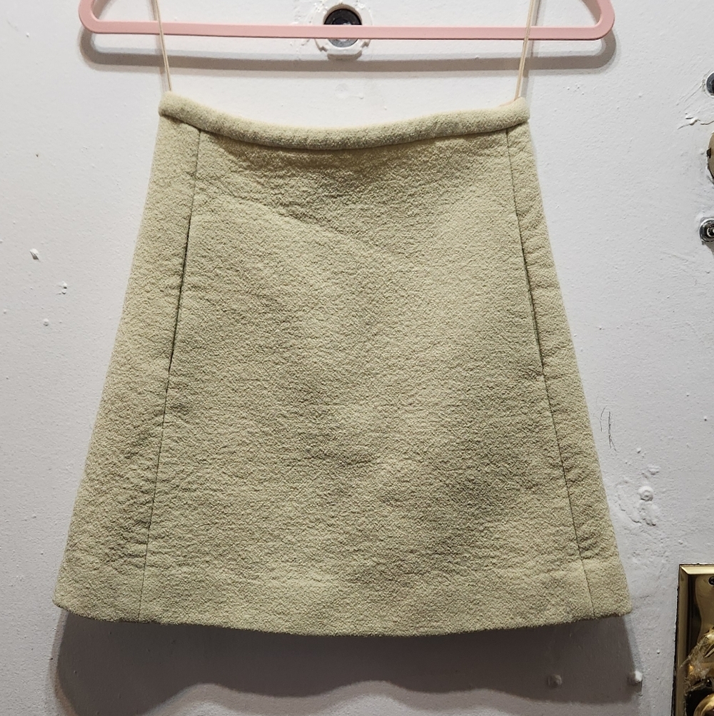 Chloe Wool Aline Pistaschio Green Mini Skirt